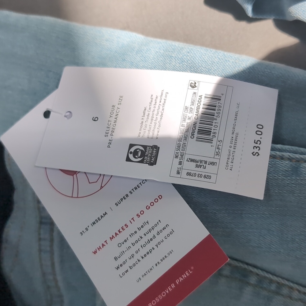 15 Womans Maternity Pants. New Nost With tags Blue Jeans Pants Pregnancy - Picture 16 of 17